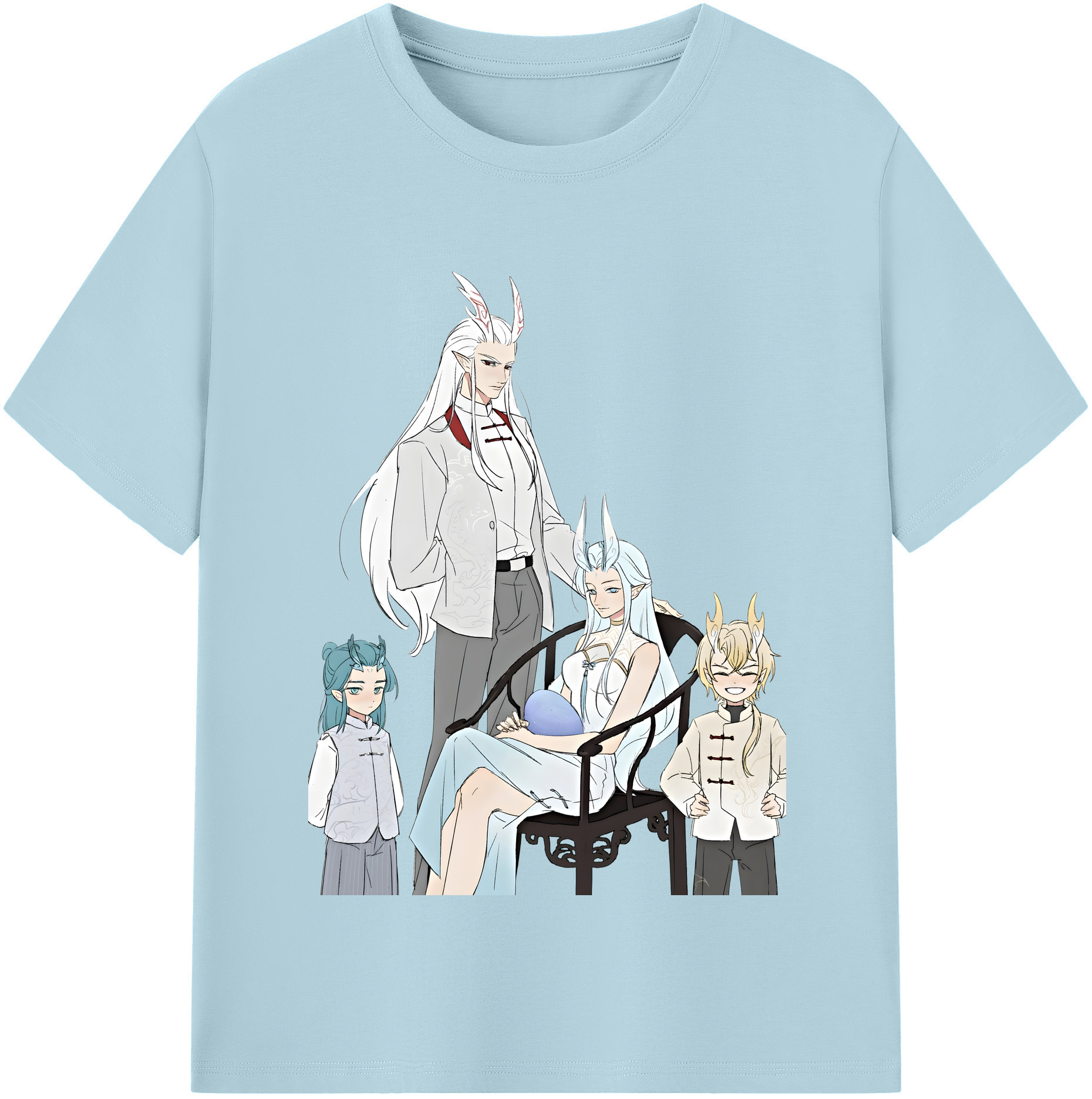 （画像用） Ne Zha 2 ナタ 魔童の大暴れ 綿100％半袖Tシャツ（フロントプリント）